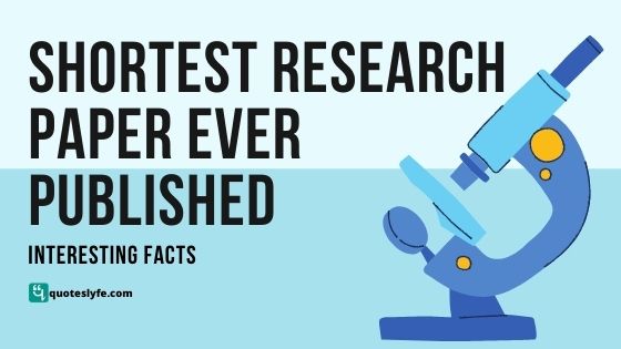 World's Shortest Research Paper Ever Published