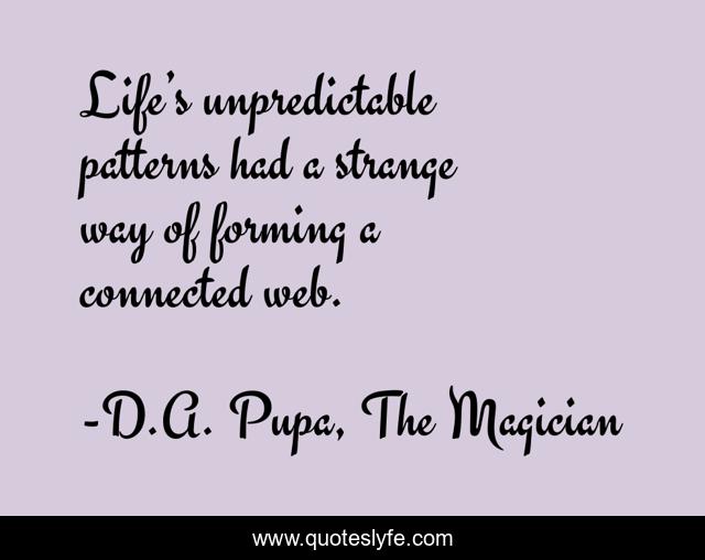 Life’s unpredictable patterns had a strange way of forming a connected web.