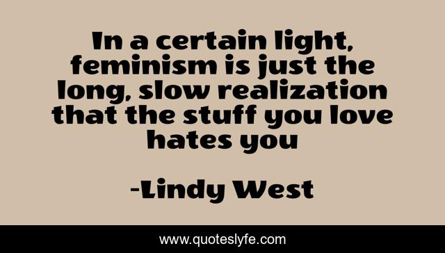In a certain light, feminism is just the long, slow realization that the stuff you love hates you