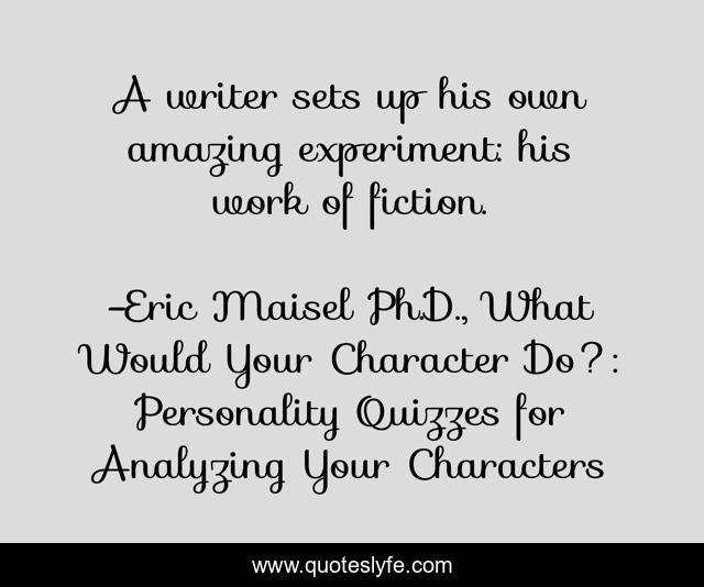 A writer sets up his own amazing experiment: his work of fiction.