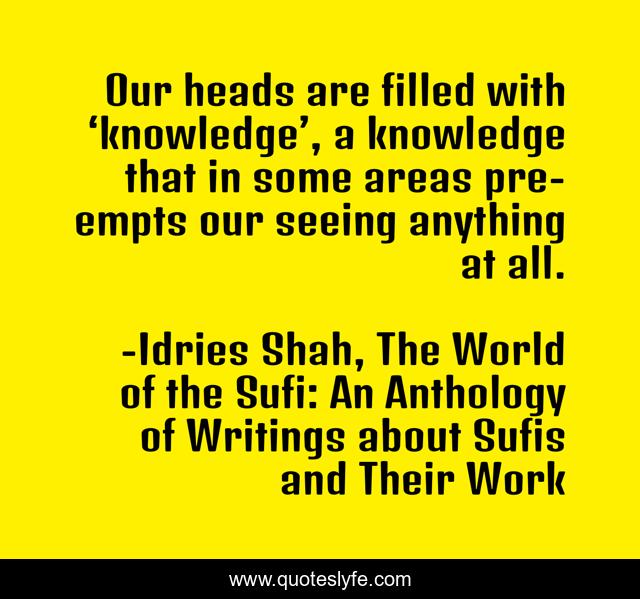 Our heads are filled with ‘knowledge’, a knowledge that in some areas pre-empts our seeing anything at all.