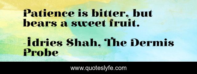 Patience is bitter, but bears a sweet fruit.