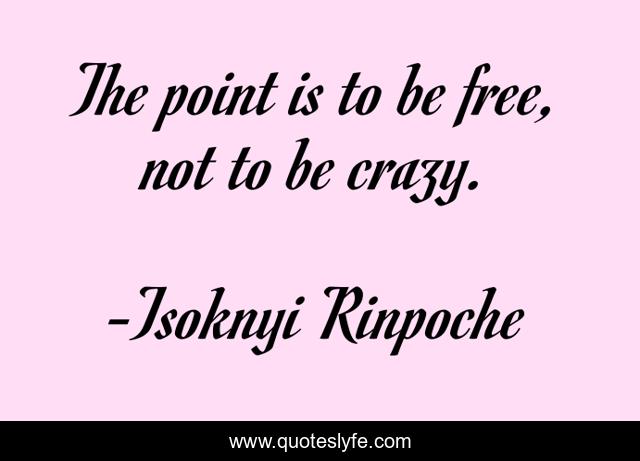 The point is to be free, not to be crazy.