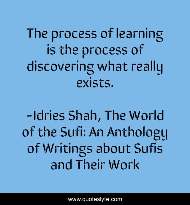 The process of learning is the process of discovering what really exists.