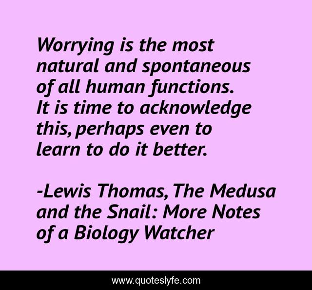 Worrying is the most natural and spontaneous of all human functions. It is time to acknowledge this, perhaps even to learn to do it better.