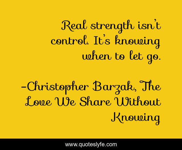 Real strength isn’t control. It’s knowing when to let go.