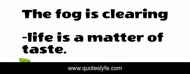 The fog is clearing