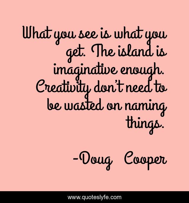 What you see is what you get. The island is imaginative enough. Creativity don’t need to be wasted on naming things.