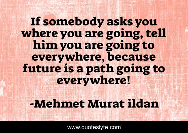 If somebody asks you where you are going, tell him you are going to everywhere, because future is a path going to everywhere!