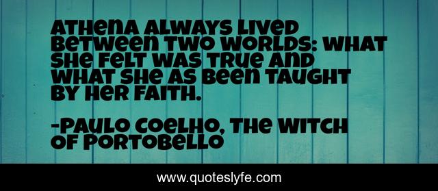 Athena always lived between two worlds: what she felt was true and what she as been taught by her faith.