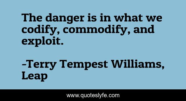 The danger is in what we codify, commodify, and exploit.