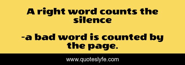 A right word counts the silence