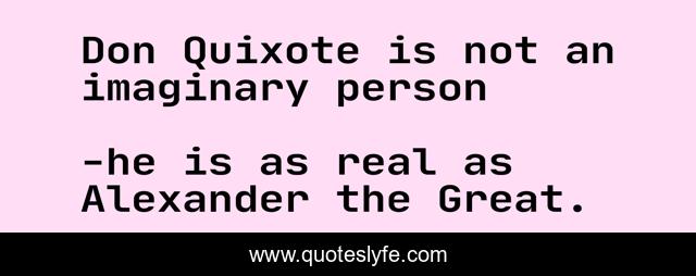 Don Quixote is not an imaginary person