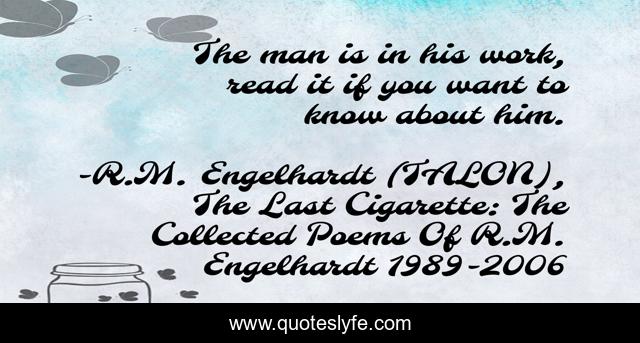 The man is in his work, read it if you want to know about him.