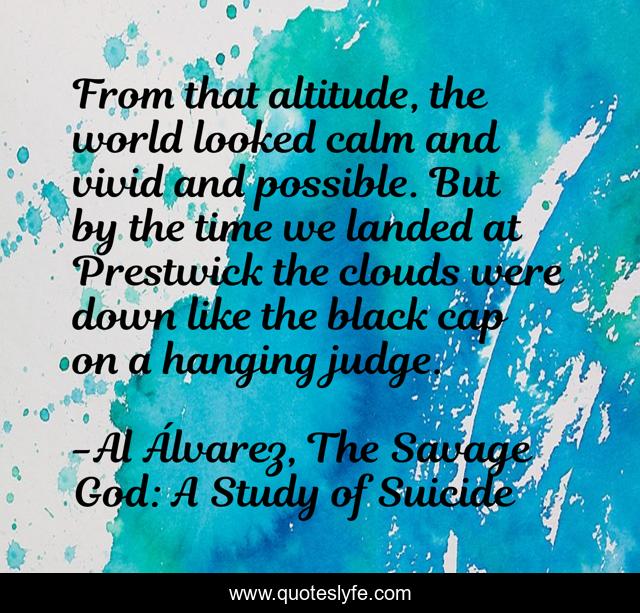 From that altitude, the world looked calm and vivid and possible. But by the time we landed at Prestwick the clouds were down like the black cap on a hanging judge.