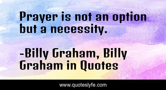 Prayer is not an option but a necessity.