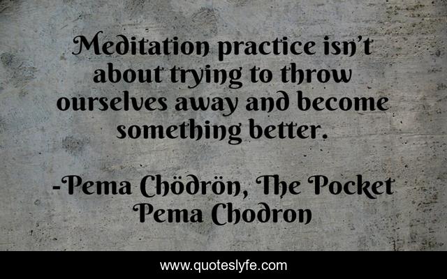 Meditation practice isn’t about trying to throw ourselves away and become something better.