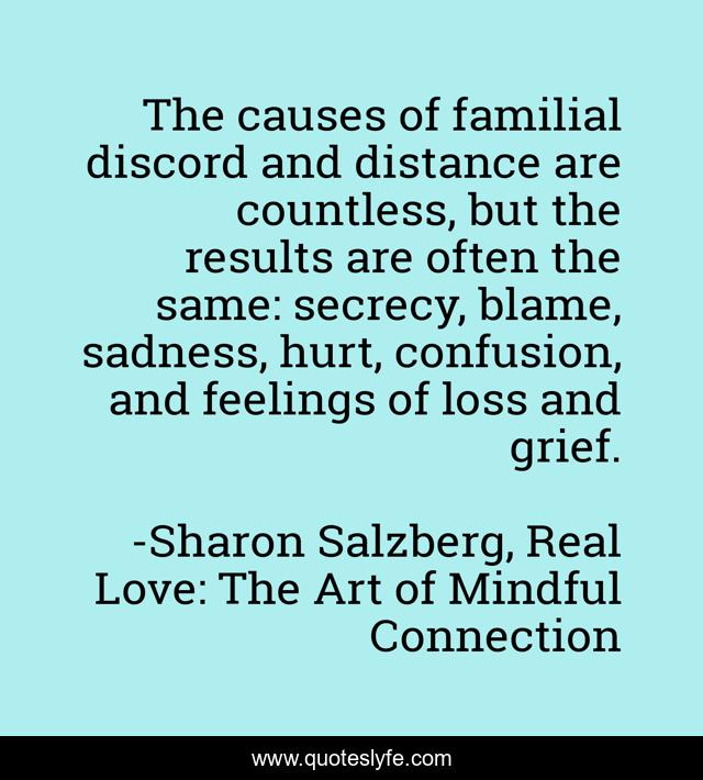 The causes of familial discord and distance are countless, but the results are often the same: secrecy, blame, sadness, hurt, confusion, and feelings of loss and grief.