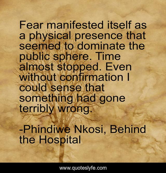 Fear manifested itself as a physical presence that seemed to dominate the public sphere. Time almost stopped. Even without confirmation I could sense that something had gone terribly wrong.