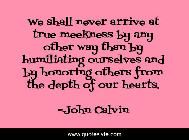 We shall never arrive at true meekness by any other way than by humiliating ourselves and by honoring others from the depth of our hearts.