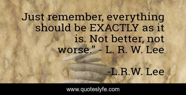 Just remember, everything should be EXACTLY as it is. Not better, not worse.