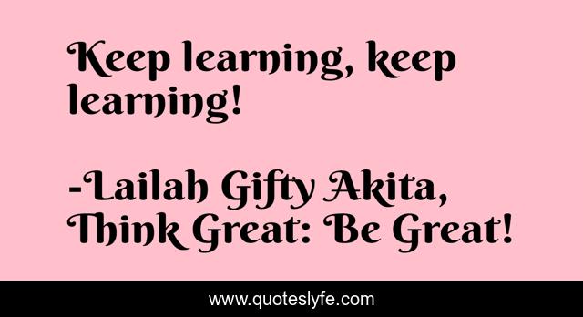 Keep learning, keep learning!