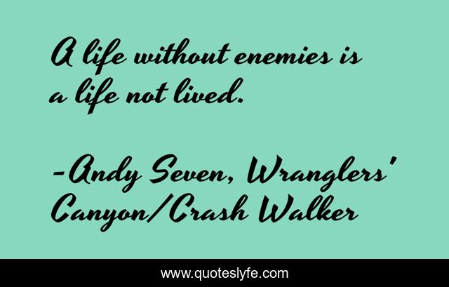 A life without enemies is a life not lived.
