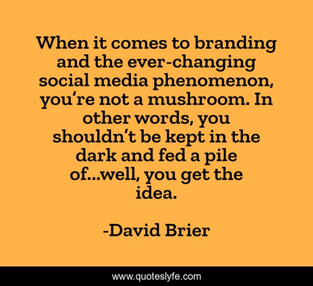 When it comes to branding and the ever-changing social media phenomenon, you’re not a mushroom. In other words, you shouldn’t be kept in the dark and fed a pile of...well, you get the idea.