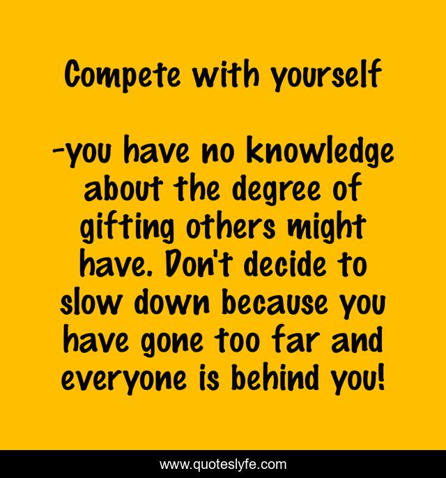 Compete with yourself