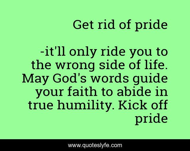 Get rid of pride