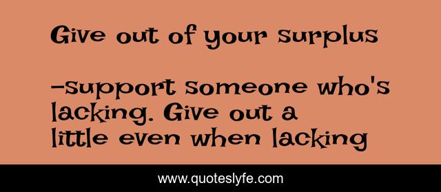 Give out of your surplus