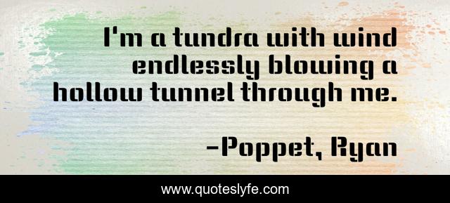 I'm a tundra with wind endlessly blowing a hollow tunnel through me.