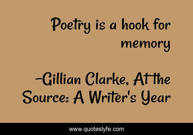Poetry is a hook for memory