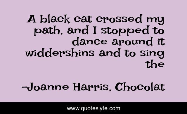 A black cat crossed my path, and I stopped to dance around it widdershins and to sing the