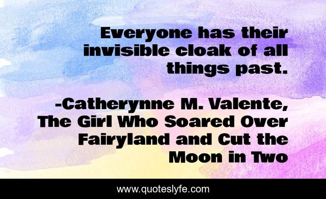 Everyone has their invisible cloak of all things past.