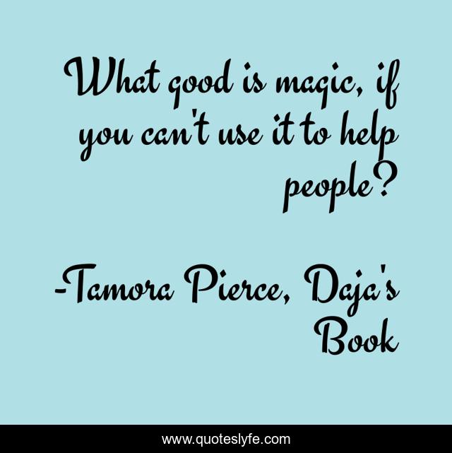 What good is magic, if you can't use it to help people?