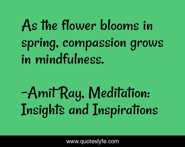 As the flower blooms in spring, compassion grows in mindfulness.