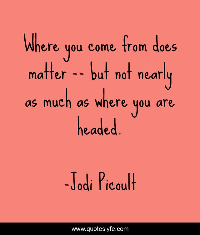 Where you come from does matter -- but not nearly as much as where you are headed.