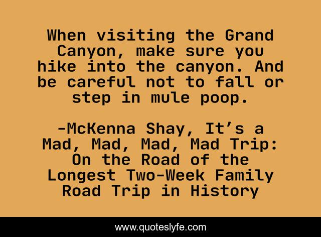 When visiting the Grand Canyon, make sure you hike into the canyon. And be careful not to fall or step in mule poop.