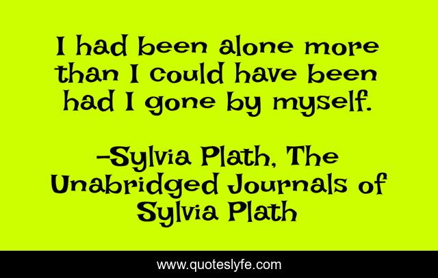 I had been alone more than I could have been had I gone by myself.
