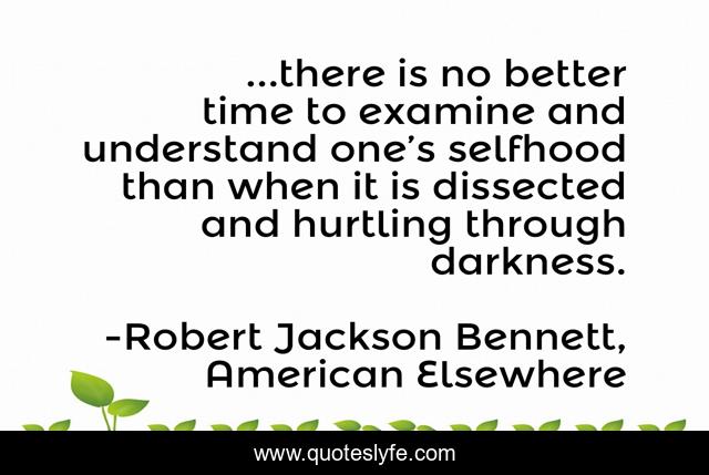 ...there is no better time to examine and understand one’s selfhood than when it is dissected and hurtling through darkness.