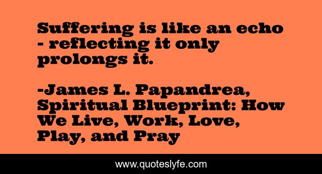 Suffering is like an echo - reflecting it only prolongs it.