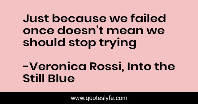 Just because we failed once doesn't mean we should stop trying