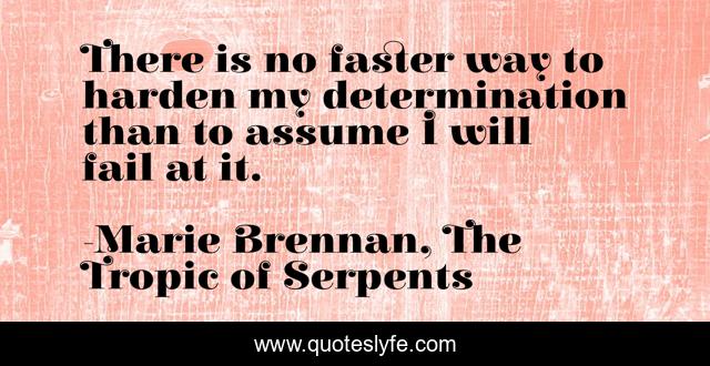 There is no faster way to harden my determination than to assume I will fail at it.