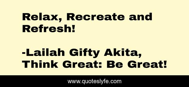 Relax, Recreate and Refresh!