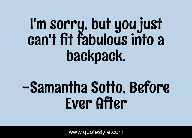 I'm sorry, but you just can't fit fabulous into a backpack.