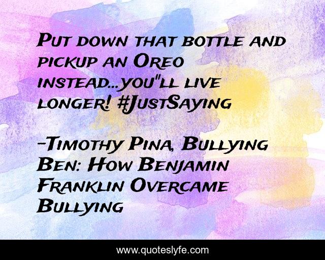 Put down that bottle and pickup an Oreo instead...you