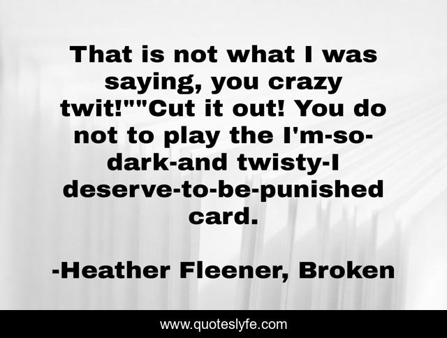 That is not what I was saying, you crazy twit!