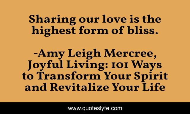 Sharing our love is the highest form of bliss.