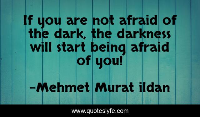 If you are not afraid of the dark, the darkness will start being afraid of you!